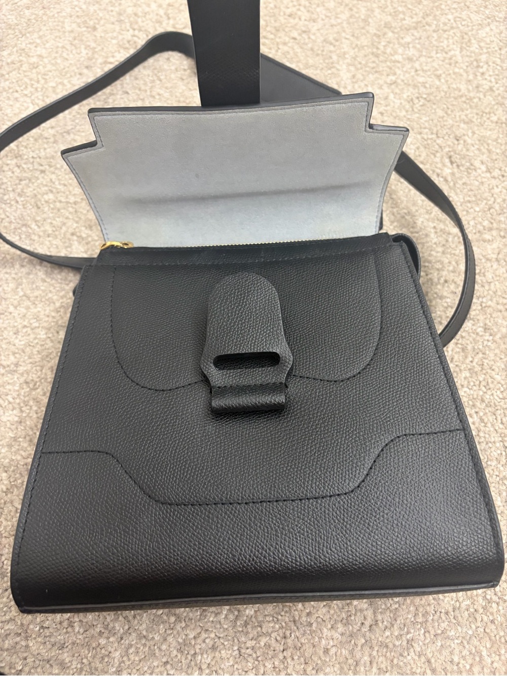 Senreve maestro Structured Black Crossbody Bag with Top Handle - Picture 3 of 8